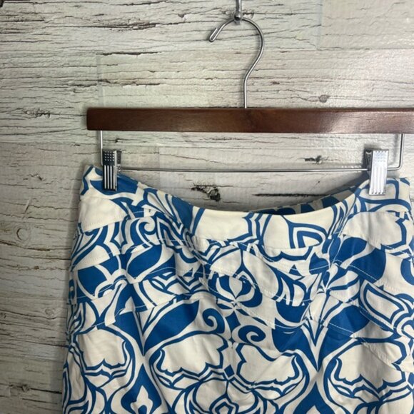Etcetera Women Skirt Sz 10 blue white floral - Picture 4 of 7